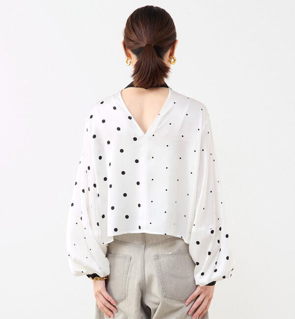 Soffitto「ドット柄ボウタイブラウス」|シャツ・ブラウス|
