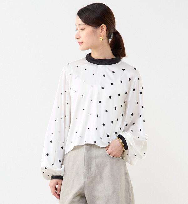 Soffitto「ドット柄ボウタイブラウス」|シャツ・ブラウス|