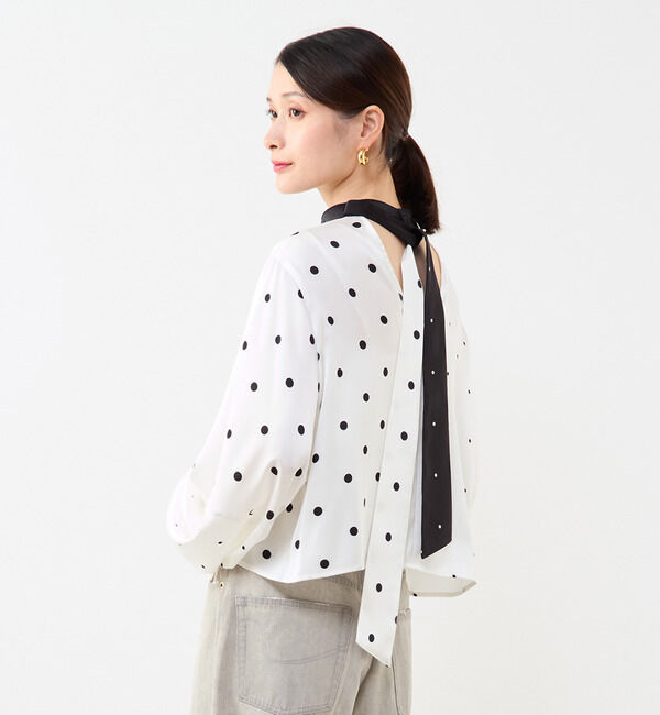 Soffitto「ドット柄ボウタイブラウス」|シャツ・ブラウス|