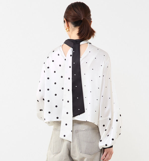 Soffitto「ドット柄ボウタイブラウス」|シャツ・ブラウス|
