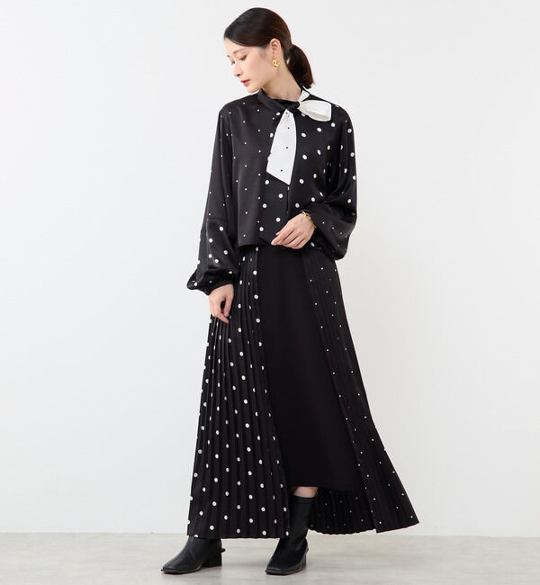 Soffitto「ドット柄ボウタイブラウス」|シャツ・ブラウス|