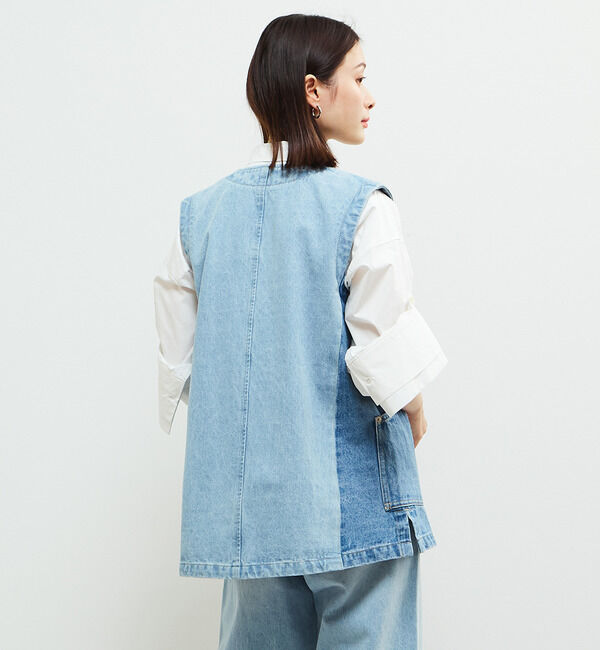 Soffitto「配色デニムベスト」|ベスト・ジレ|