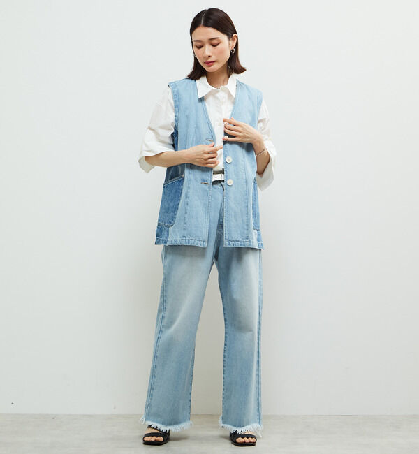 Soffitto「配色デニムベスト」|ベスト・ジレ|