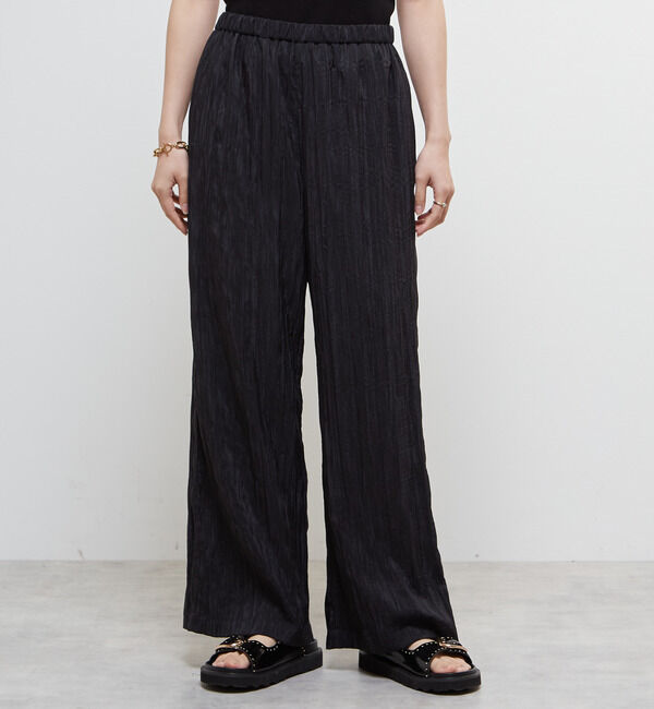Soffitto「シワ加工セミフレアパンツ」|その他|ブラック