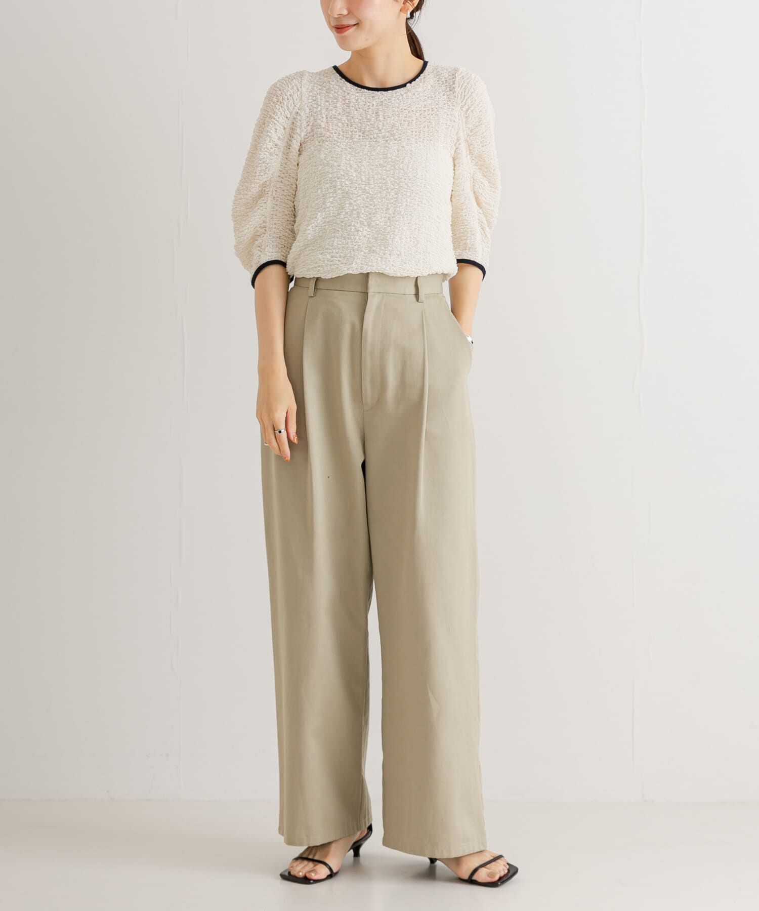 URBAN RESEARCH「シャーリングハーフスリーブプルオーバー」|Tシャツ・カットソー|