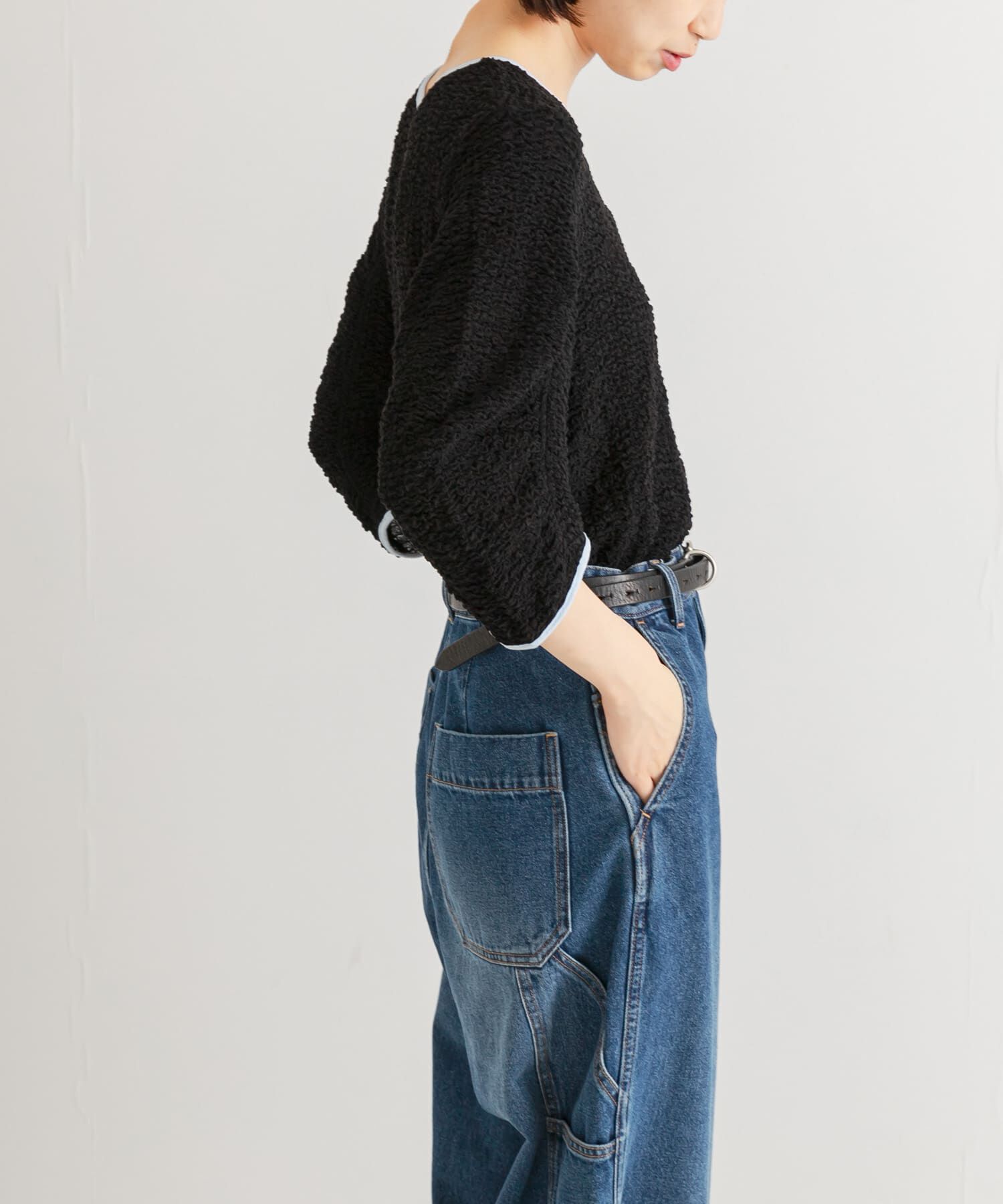 URBAN RESEARCH「シャーリングハーフスリーブプルオーバー」|Tシャツ・カットソー|