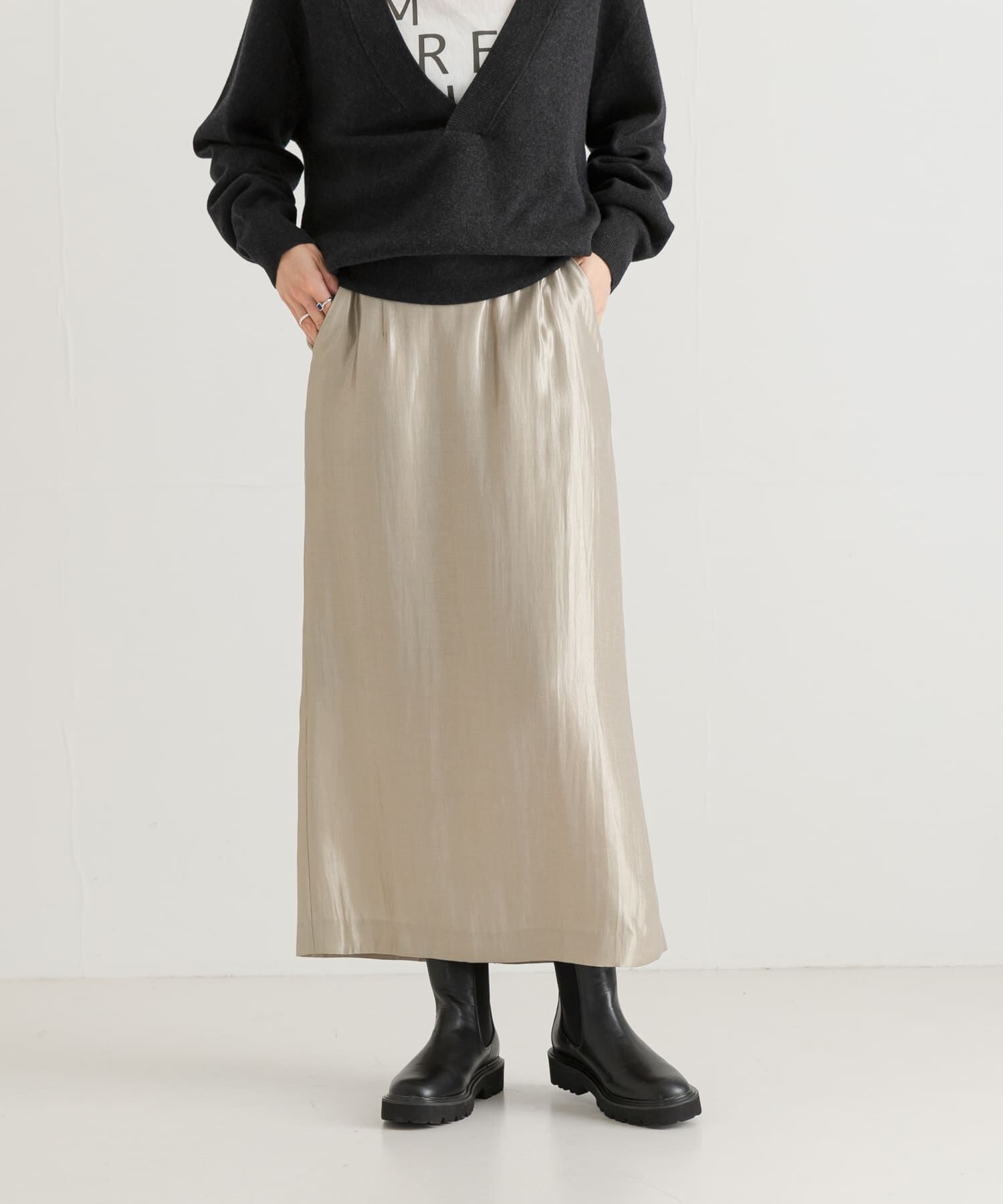 URBAN RESEARCH「シャイニースカート」|スカート|シルバー系その他