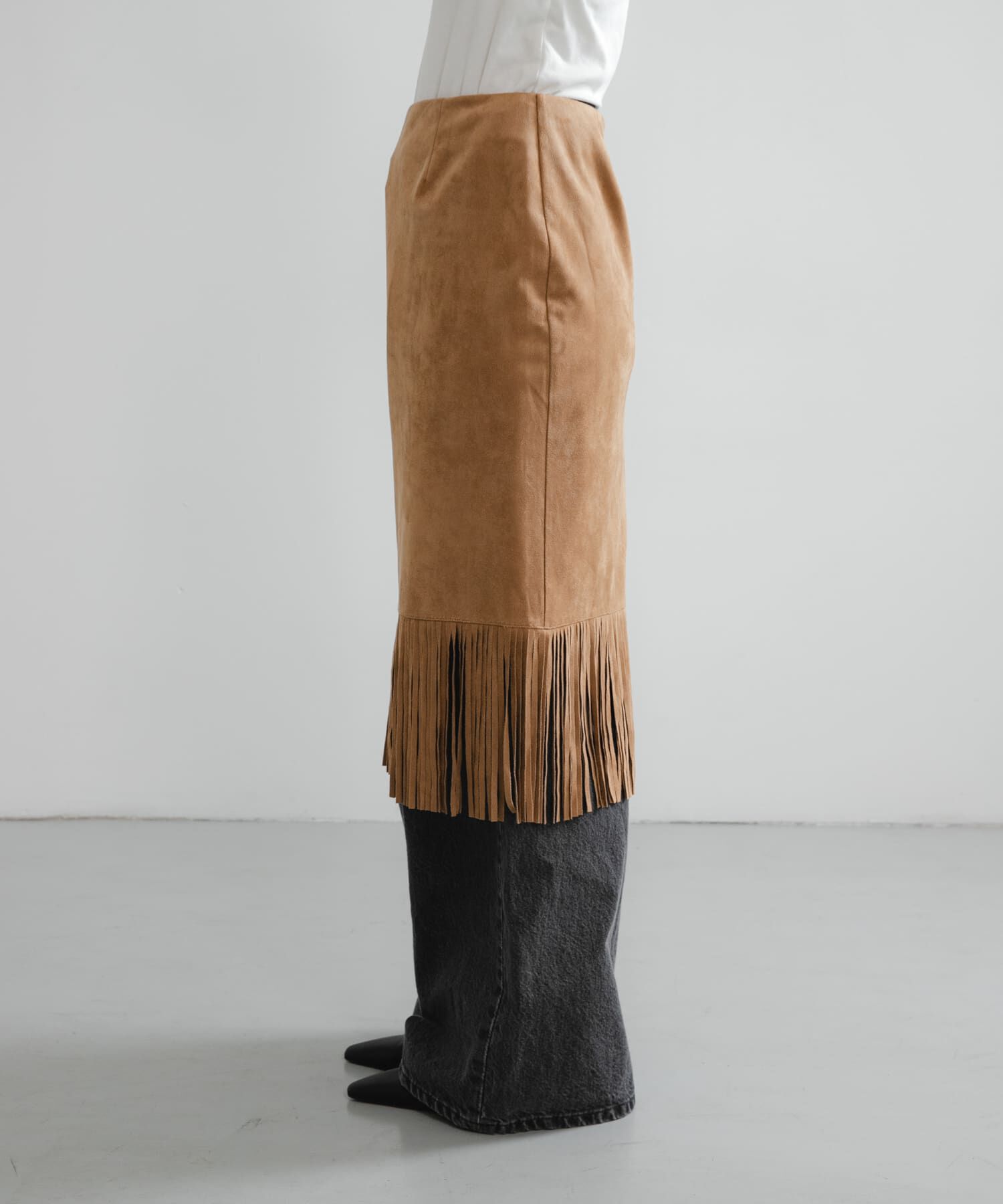 URBAN RESEARCH「スエードライクフリンジスカート」|スカート|