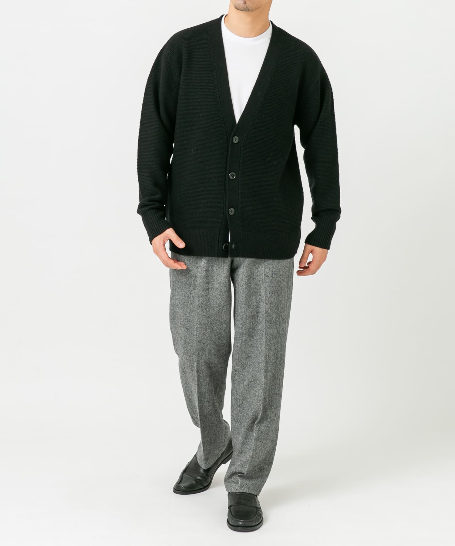 URBAN RESEARCH ROSSO「『XLサイズあり』ハミルトンウールガーター編みVネックカーディガン」|カーディガン|