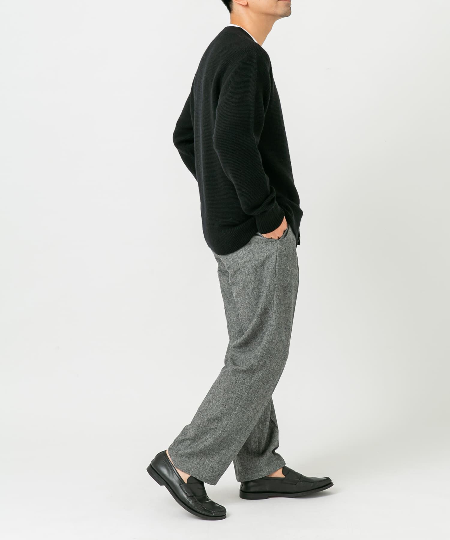 URBAN RESEARCH ROSSO「『XLサイズあり』ハミルトンウールガーター編みVネックカーディガン」|カーディガン|