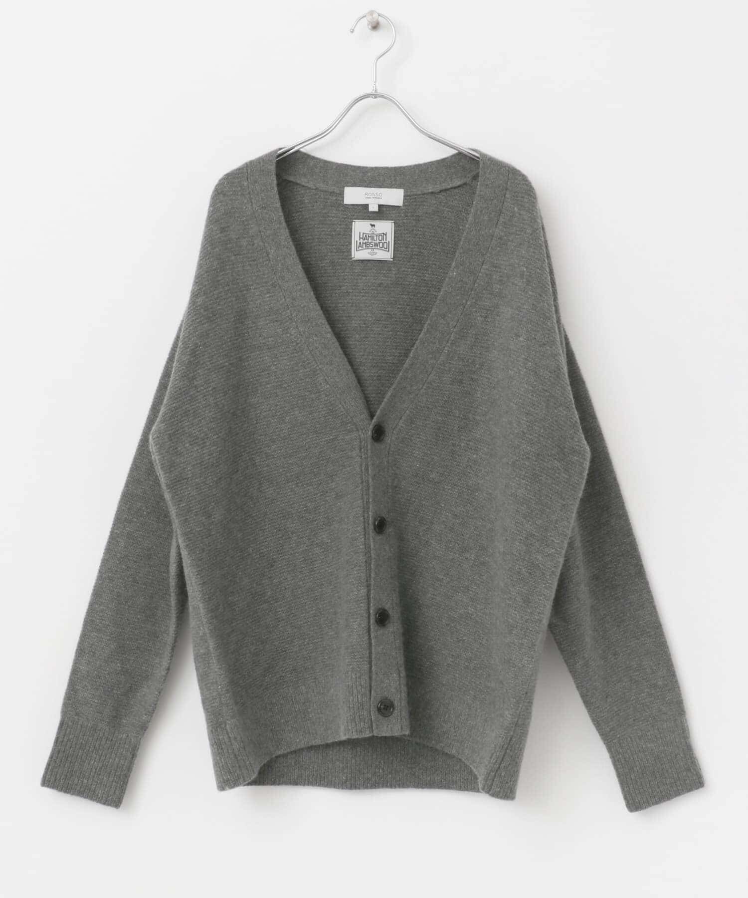 URBAN RESEARCH ROSSO「『XLサイズあり』ハミルトンウールガーター編みVネックカーディガン」|カーディガン|