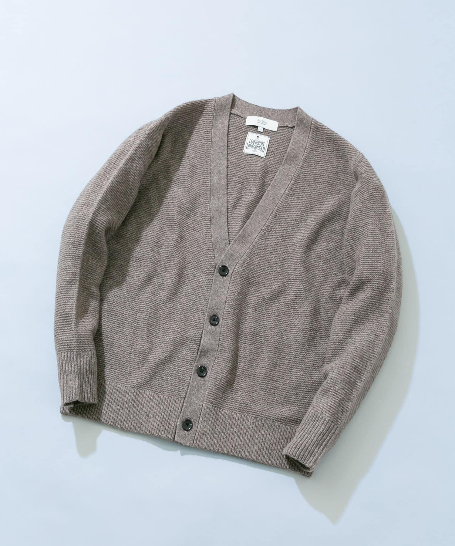 URBAN RESEARCH ROSSO「『XLサイズあり』ハミルトンウールガーター編みVネックカーディガン」|カーディガン|