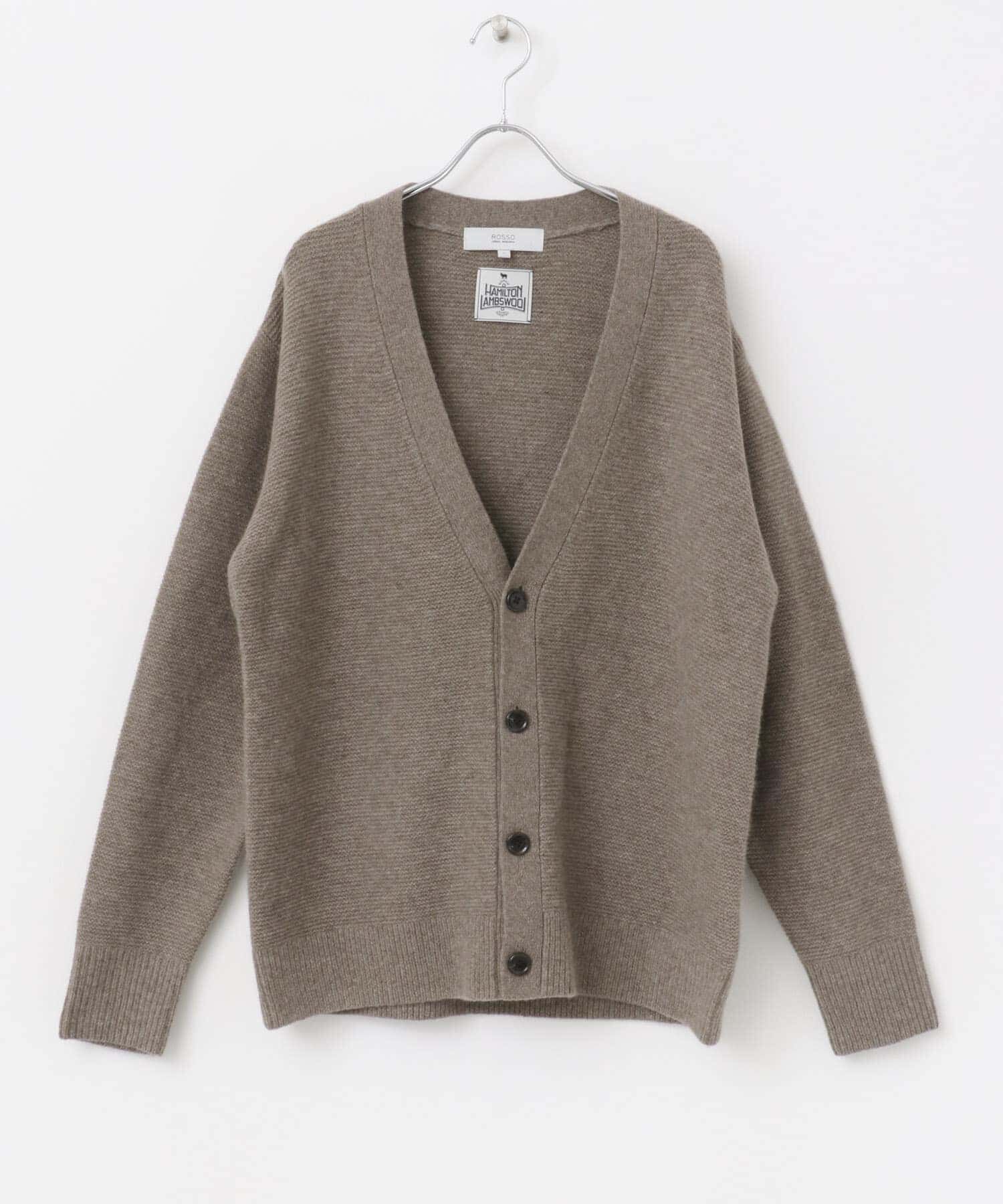 URBAN RESEARCH ROSSO「『XLサイズあり』ハミルトンウールガーター編みVネックカーディガン」|カーディガン|