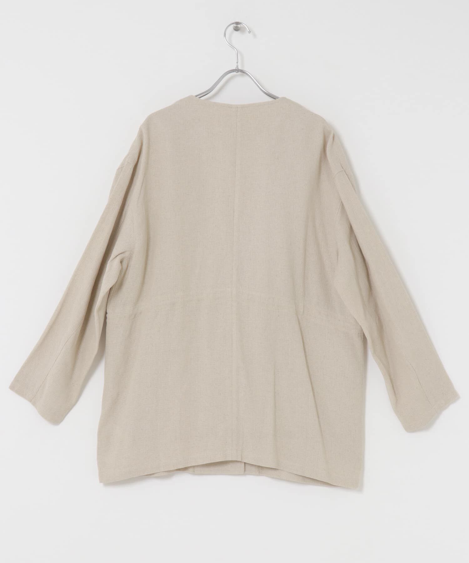 URBAN RESEARCH DOORS「ウエストドロストジャケット」|ノーカラーコート|