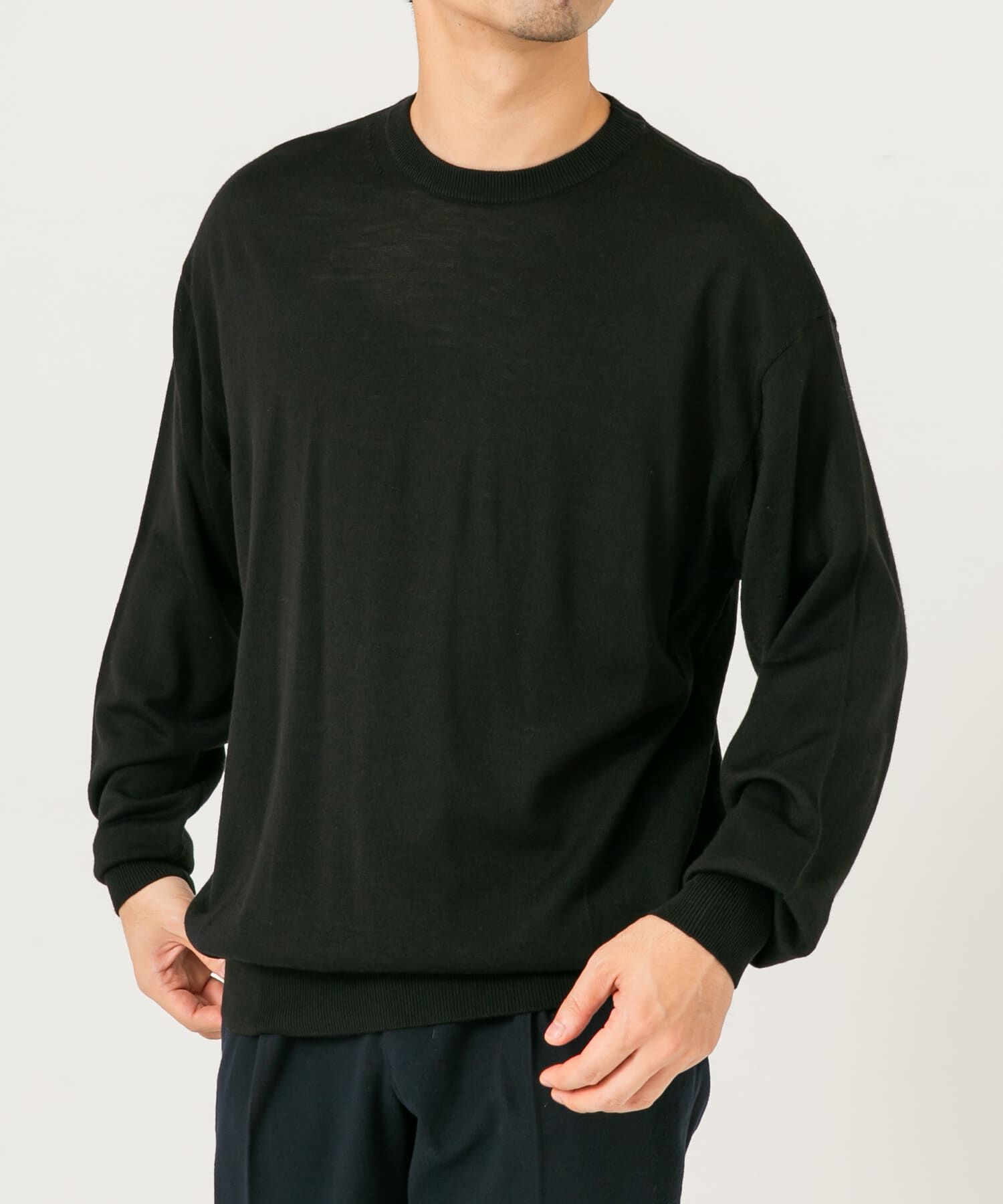 URBAN RESEARCH ROSSO「イタリア糸メリノウールクルーニット」|ニット・セーター|