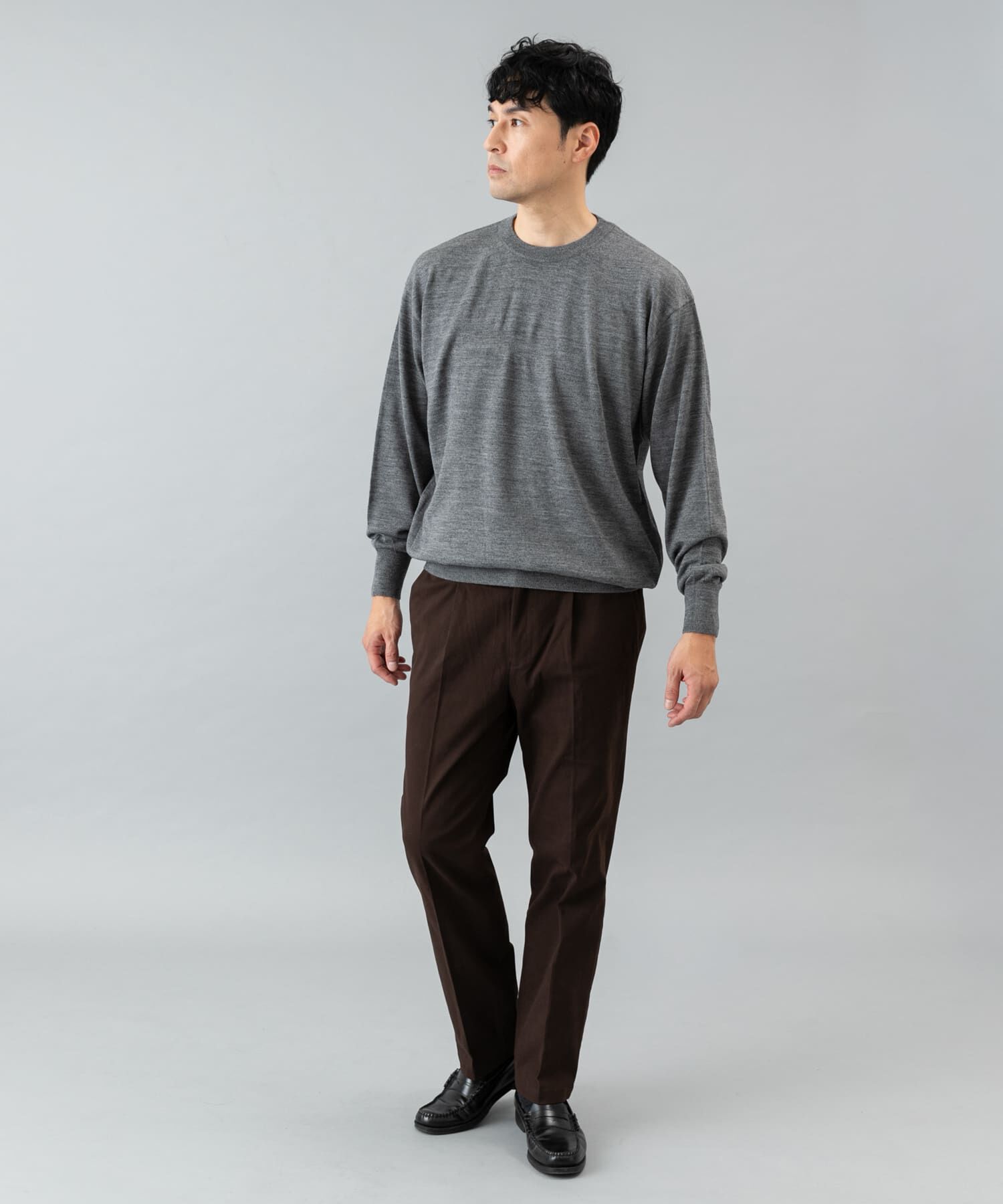 URBAN RESEARCH ROSSO「イタリア糸メリノウールクルーニット」|ニット・セーター|