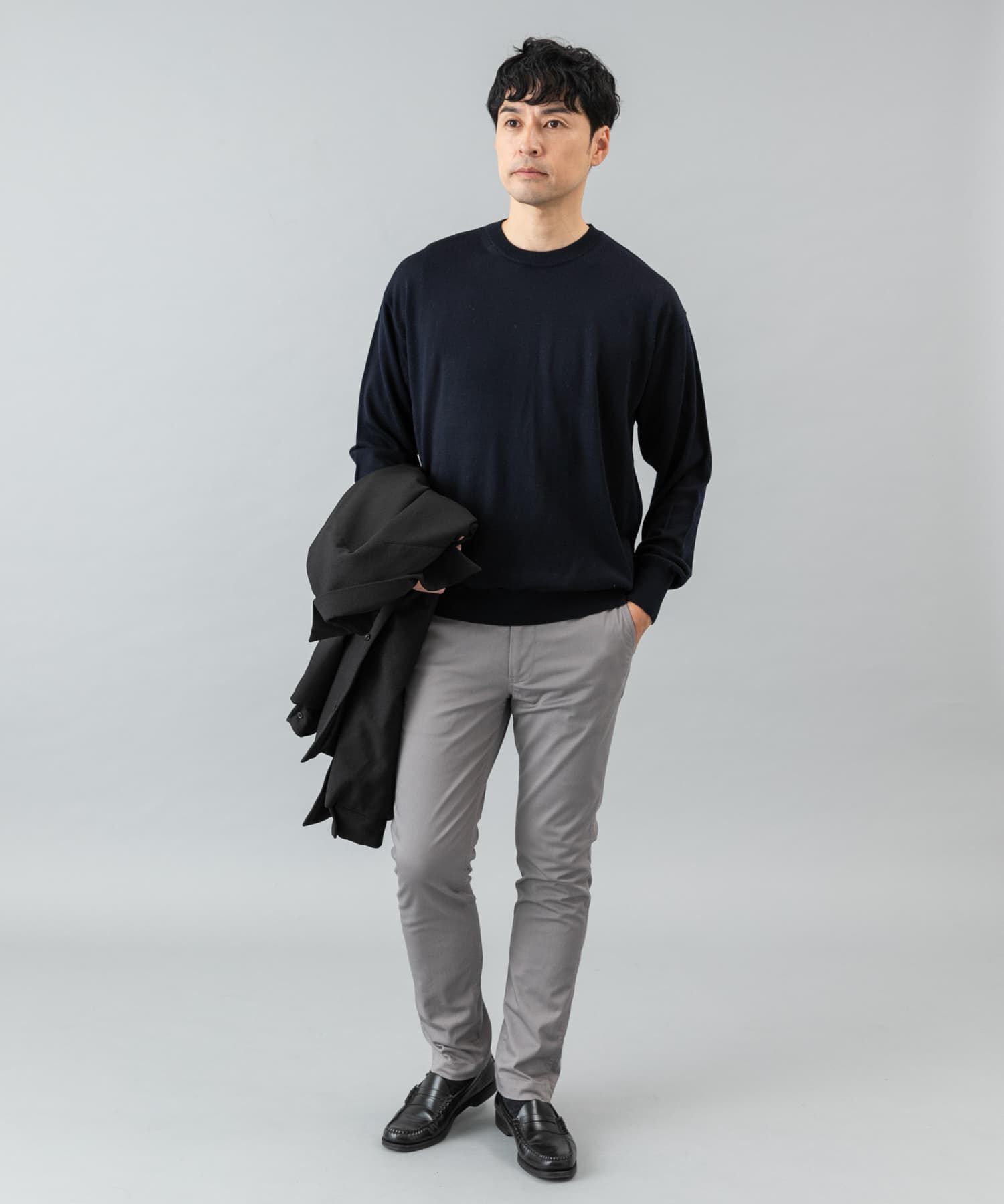 URBAN RESEARCH ROSSO「イタリア糸メリノウールクルーニット」|ニット・セーター|