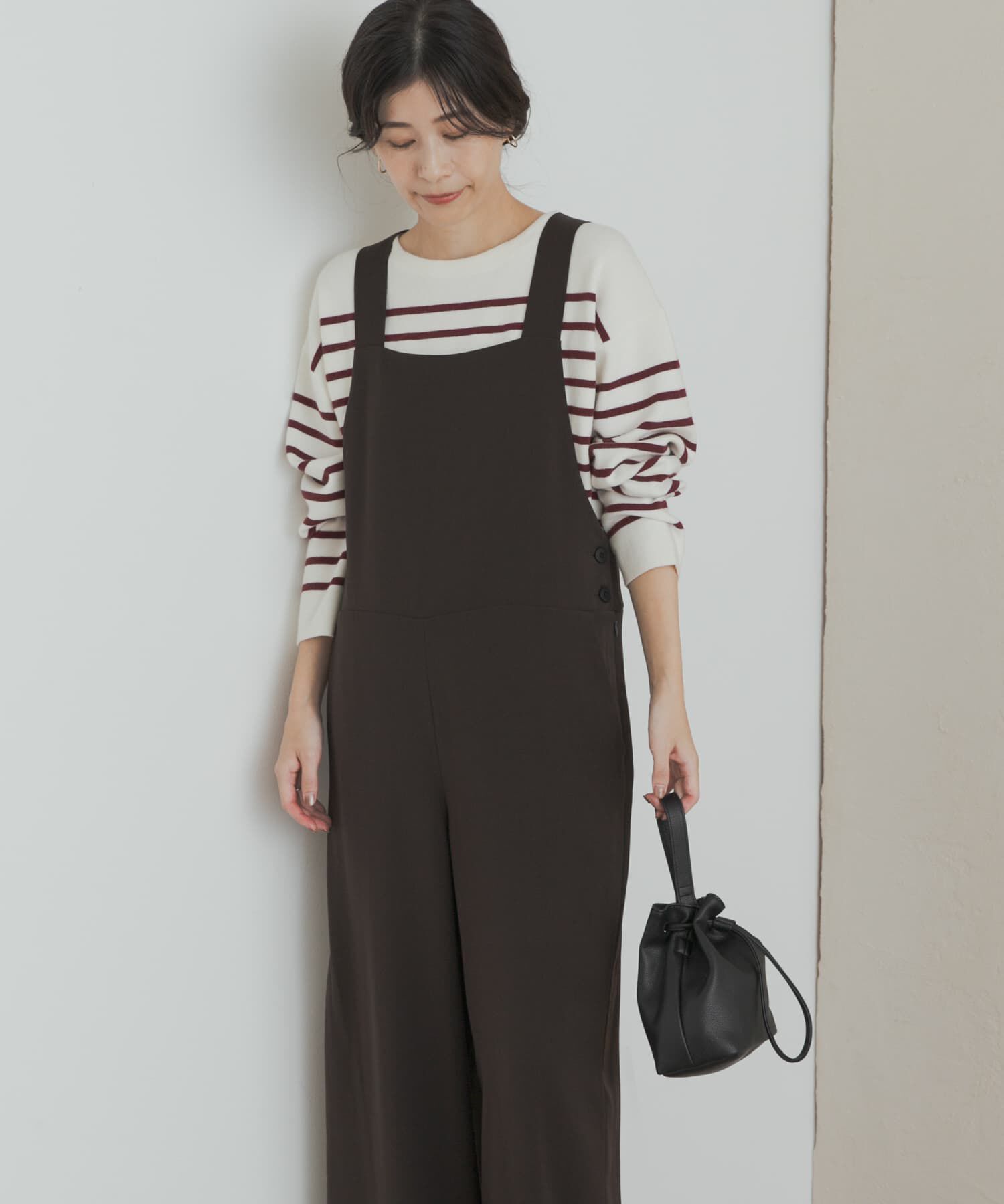 URBAN RESEARCH DOORS「リラックスイージーサロペット」|スカート|ブラウン