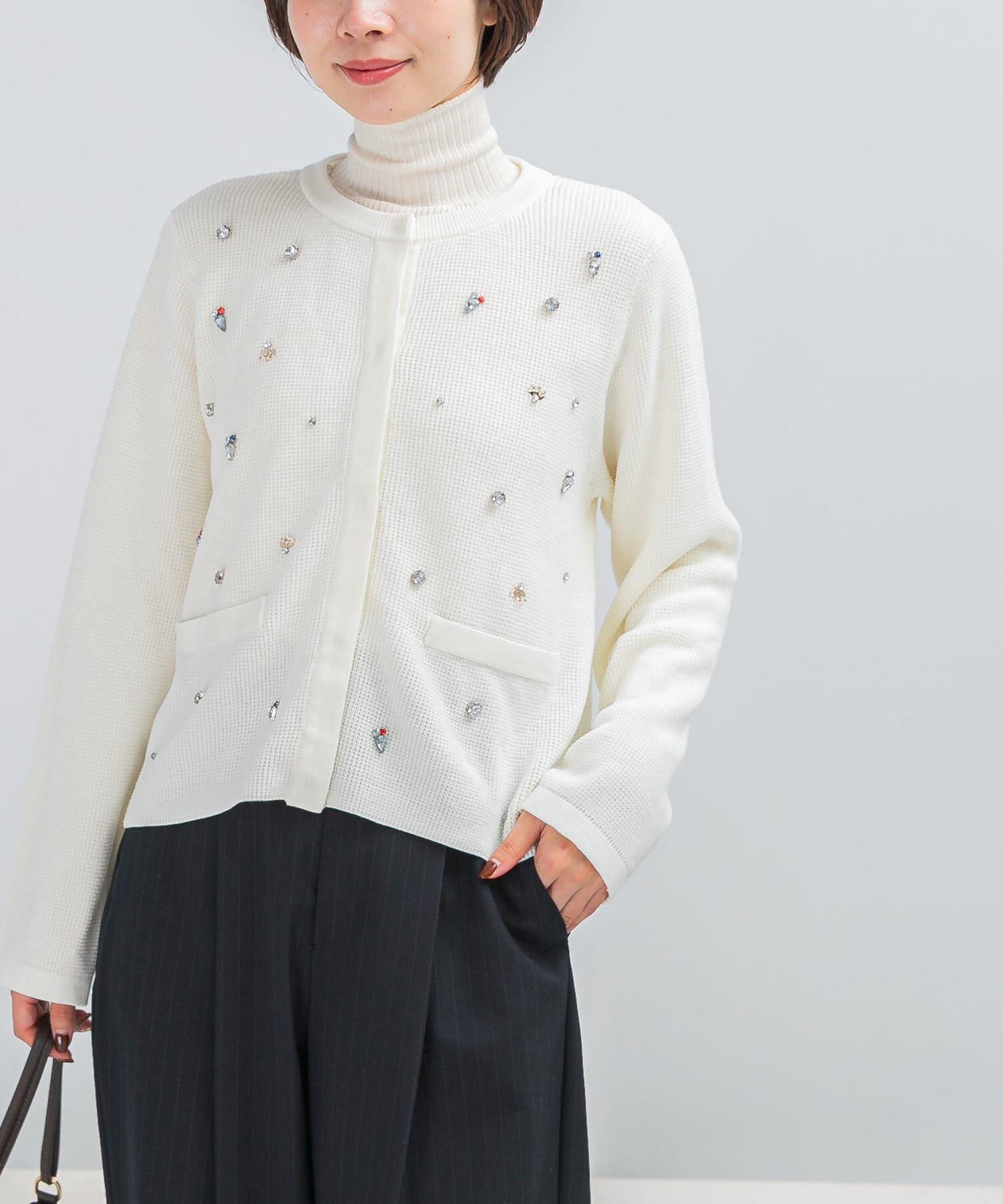 URBAN RESEARCH ROSSO「ビジューショートカーディガン」|カーディガン|