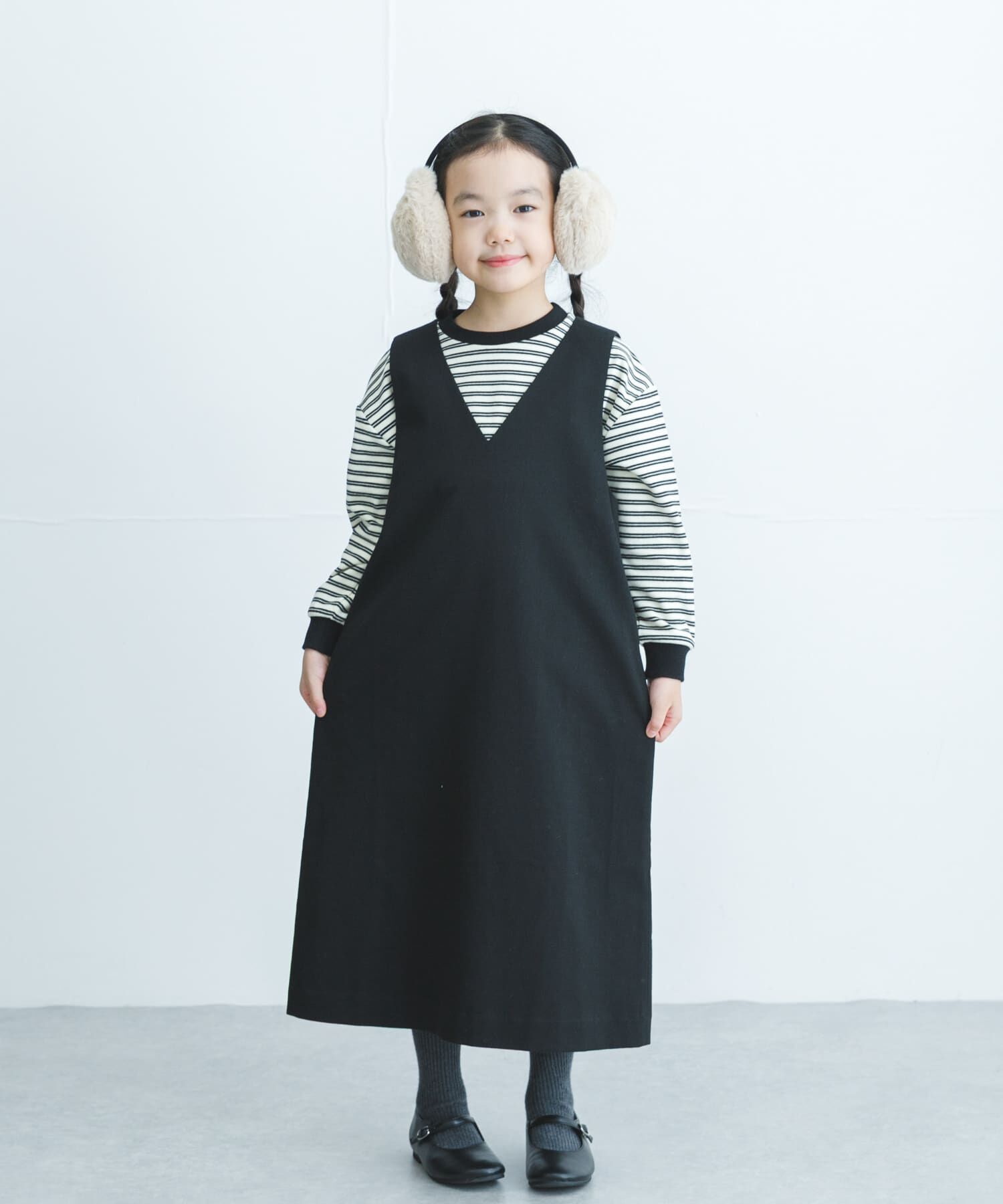 URBAN RESEARCH DOORS「『親子リンク』『UR TECH』ジャンパースカート(KIDS)」|ワンピース|ブラック