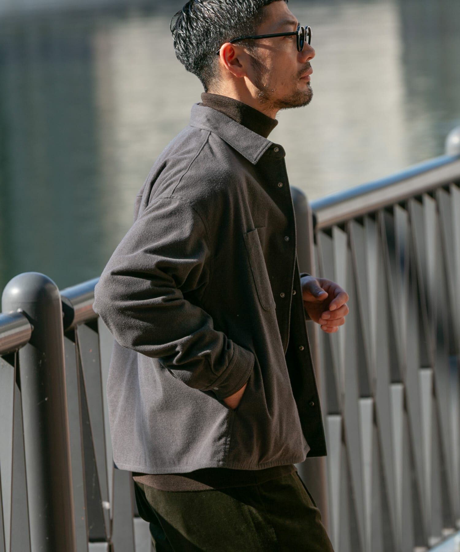 URBAN RESEARCH ROSSO「ウールライクCPOシャツブルゾン」|ブルゾン・スタジャン|