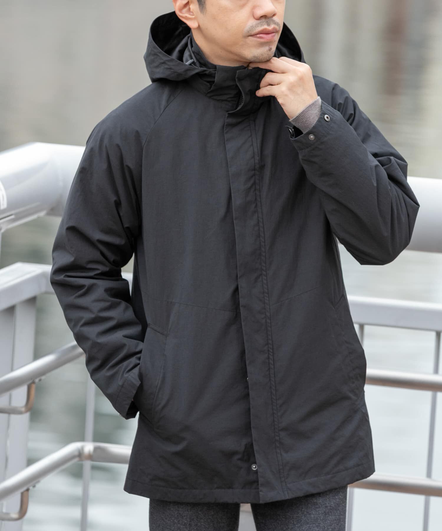 URBAN RESEARCH ROSSO「3WAYフーデッドコート ライナーセット」|ダウン|ブラック