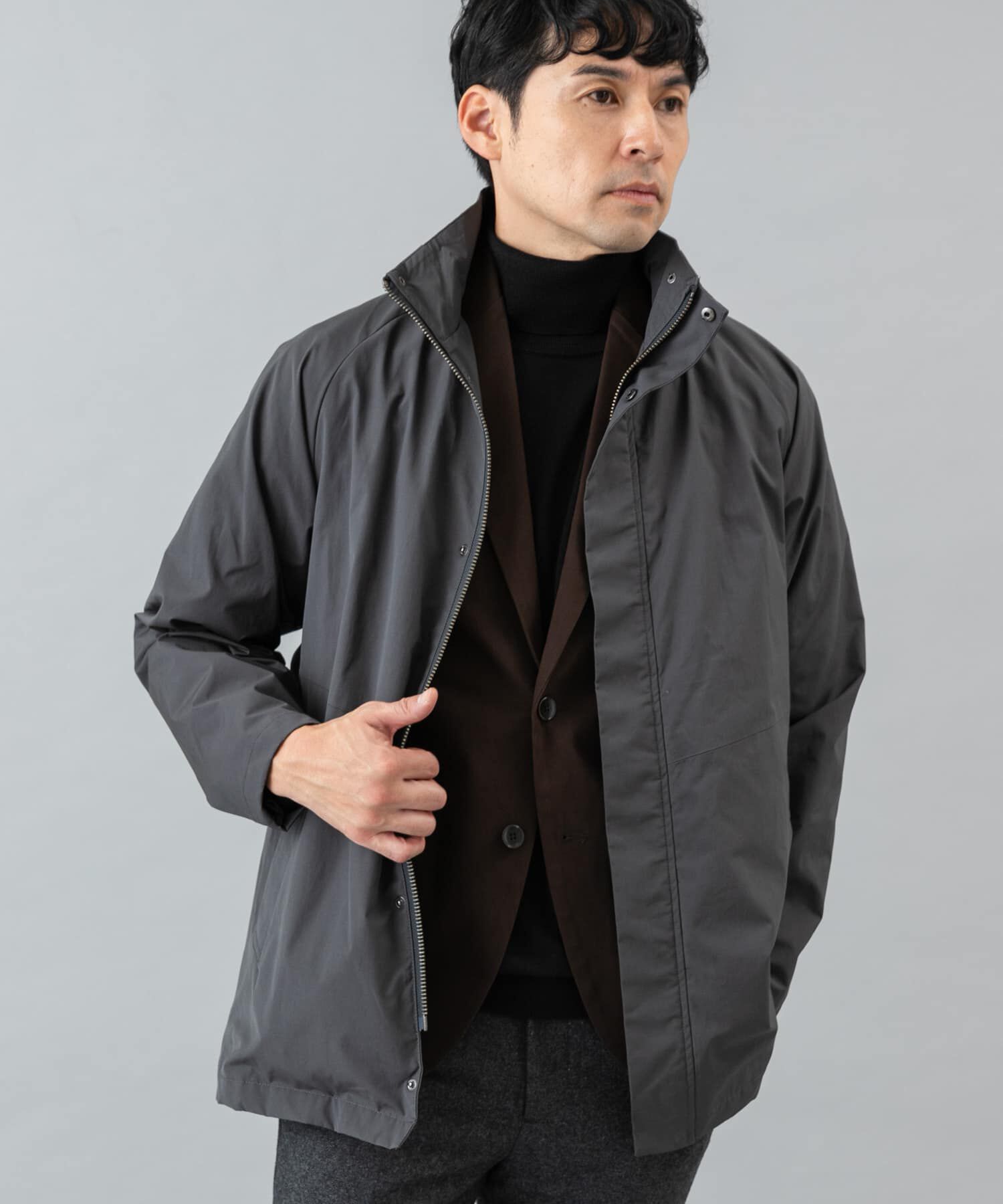 URBAN RESEARCH ROSSO「3WAYフーデッドコート ライナーセット」|ダウン|チャコールグレー