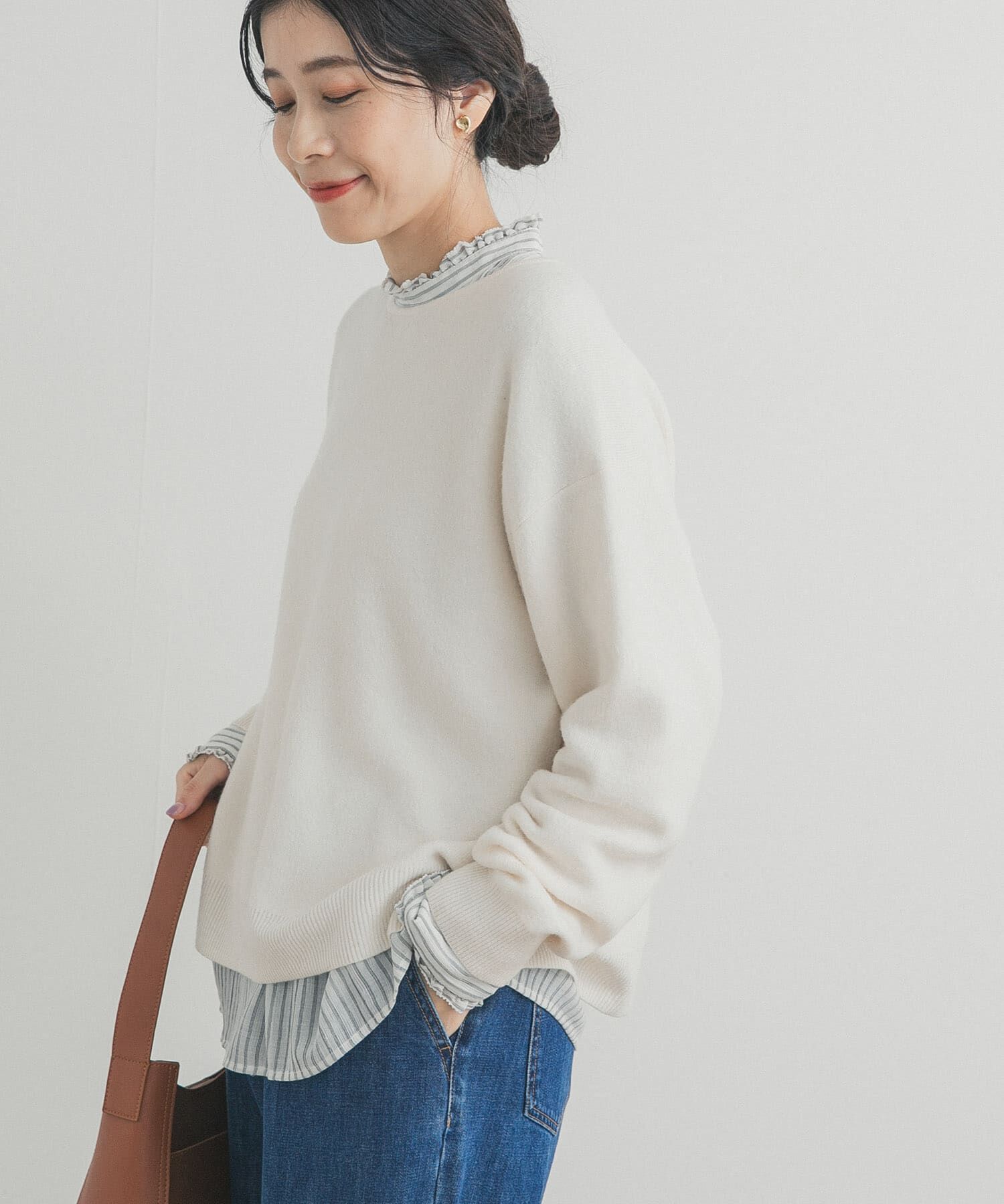 URBAN RESEARCH DOORS「ボートネックスムースプルオーバー」|ニット・セーター|