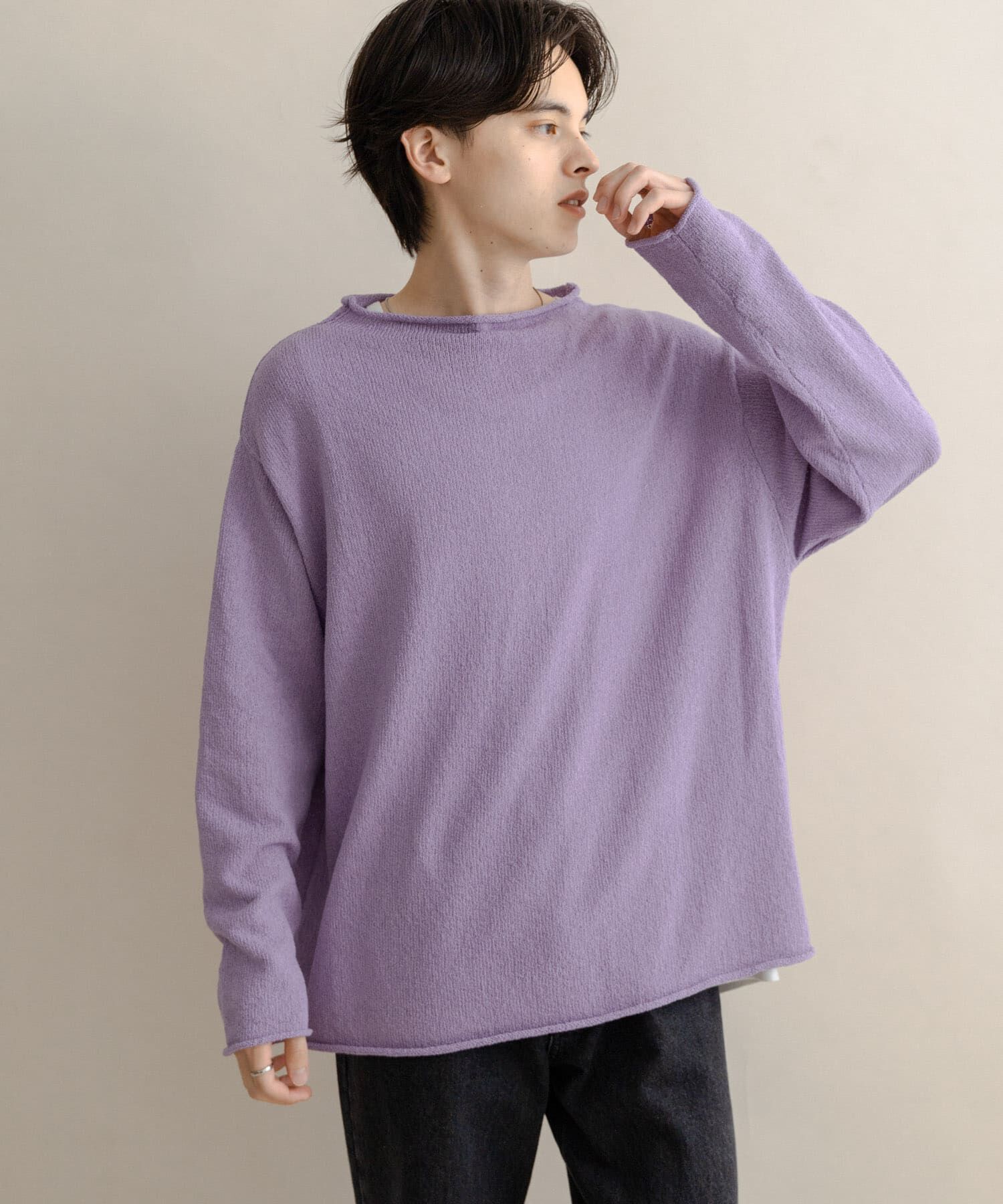 SENSE OF PLACE by URBAN RESEARCH「コットンタッチロールネックニット」|ニット・セーター|パープル