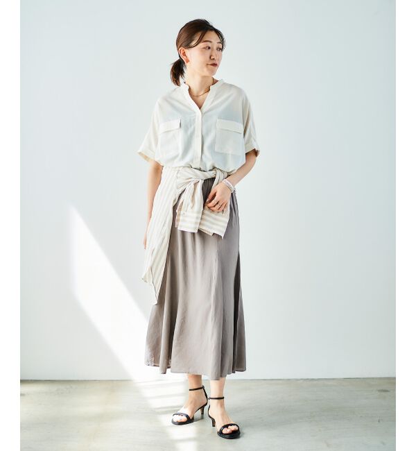 le.coeur blanc「《手洗い可能》リネンライクマーメイドスカート」|スカート|