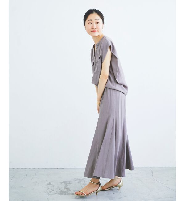 le.coeur blanc「《手洗い可能》リネンライクマーメイドスカート」|スカート|