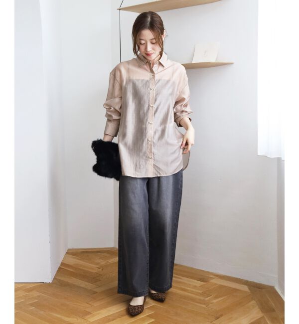 le.coeur blanc「《手洗い可能》シアーオーバーレギュラーカラーシャツ」|シャツ・ブラウス|