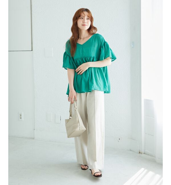 le.coeur blanc「《毎年人気！履きやすさ抜群！》アサレチックイージーワイドパンツ」|その他|