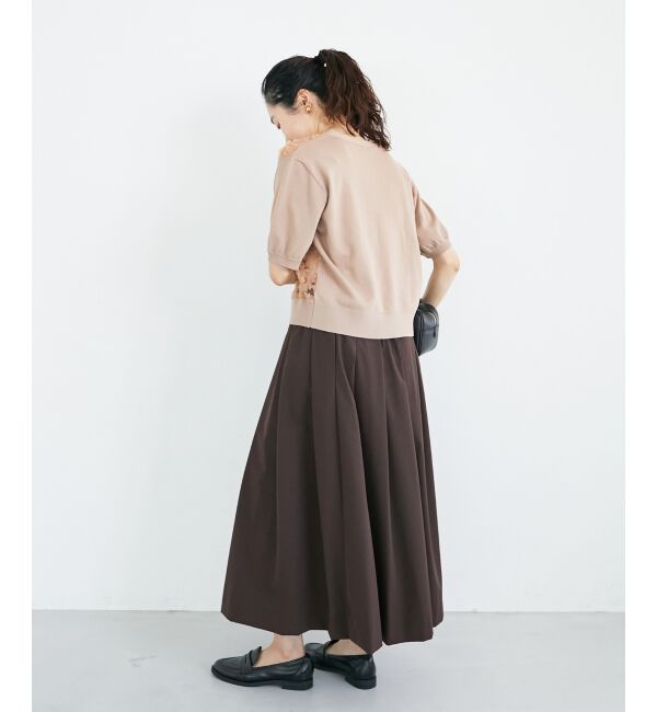  「ナイロンストレッチタックギャザースカート」|スカート|