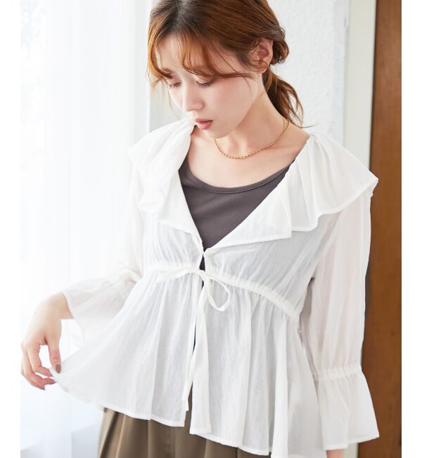  「フリルカラーペプラムブラウス」|シャツ・ブラウス|