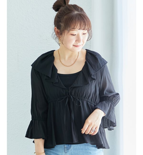  「フリルカラーペプラムブラウス」|シャツ・ブラウス|