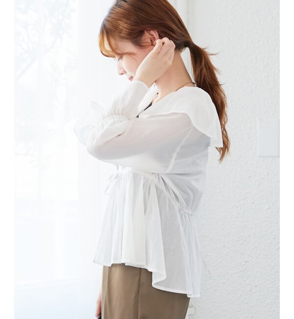  「フリルカラーペプラムブラウス」|シャツ・ブラウス|