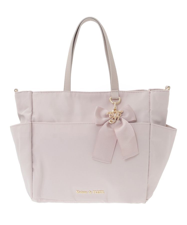 Maison de FLEUR「撥水加工リボンチャームマルチポケットトートS」|トートバッグ|