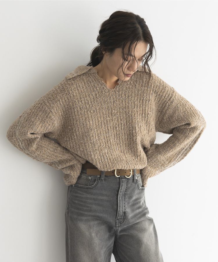 GARAGE OF GOOD CLOTHING「襟付モヘアニットプルオーバー」|ニット・セーター|