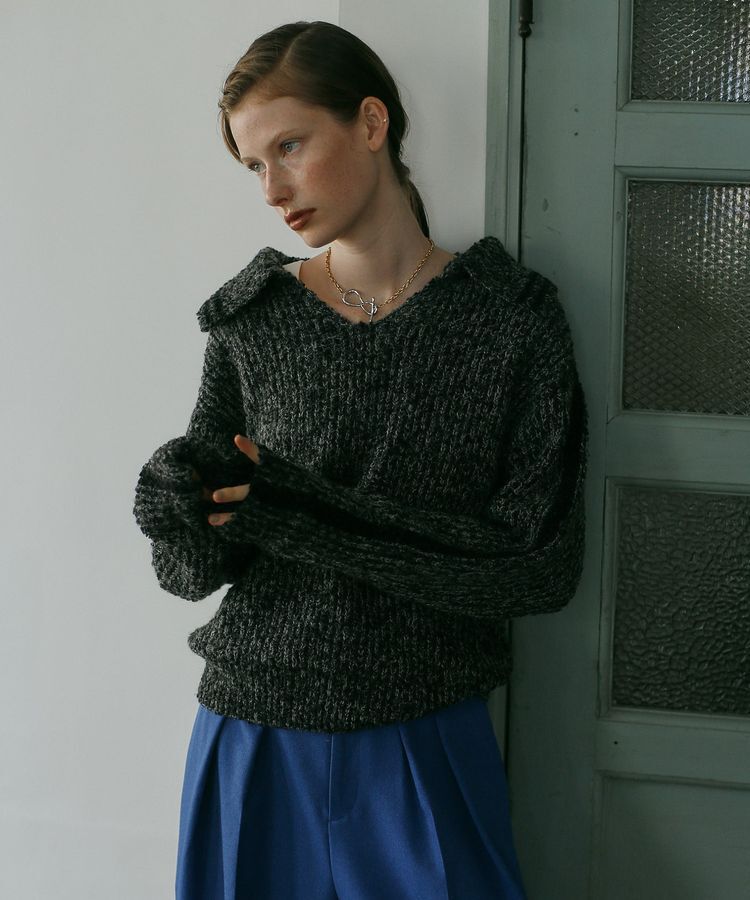 GARAGE OF GOOD CLOTHING「襟付モヘアニットプルオーバー」|ニット・セーター|