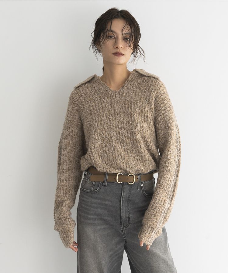 GARAGE OF GOOD CLOTHING「襟付モヘアニットプルオーバー」|ニット・セーター|