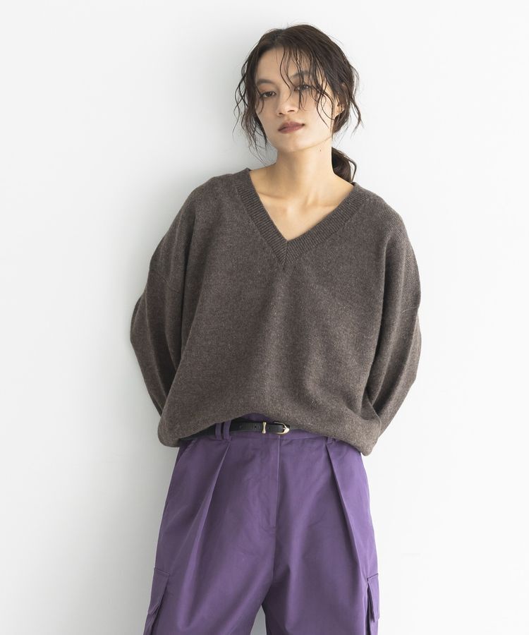 GARAGE OF GOOD CLOTHING「【日本製】カシミア混Vネックプルオーバー」|ニット・セーター|Brown