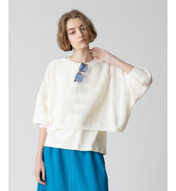 allureville「ドロップ天竺クロップドプルオーバー」|ニット・セーター|