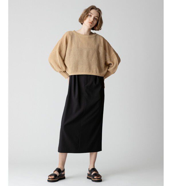 allureville「ドロップ天竺クロップドプルオーバー」|ニット・セーター|