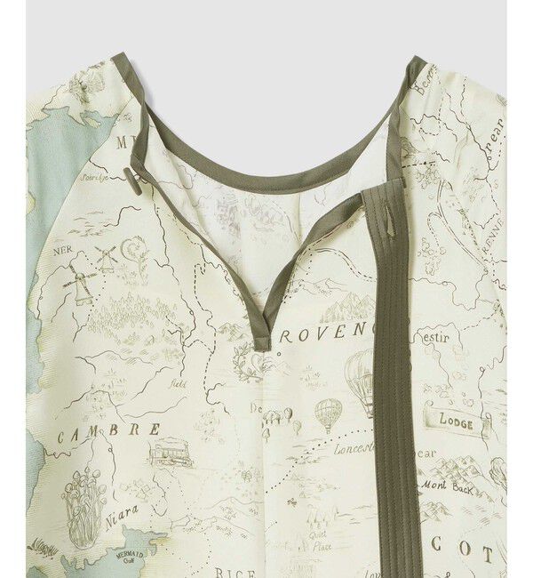 allureville「MAPプリントバックリボンワンピース」|ワンピース|