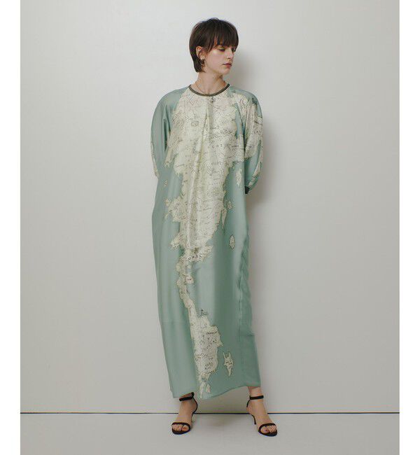 allureville「MAPプリントバックリボンワンピース」|ワンピース|