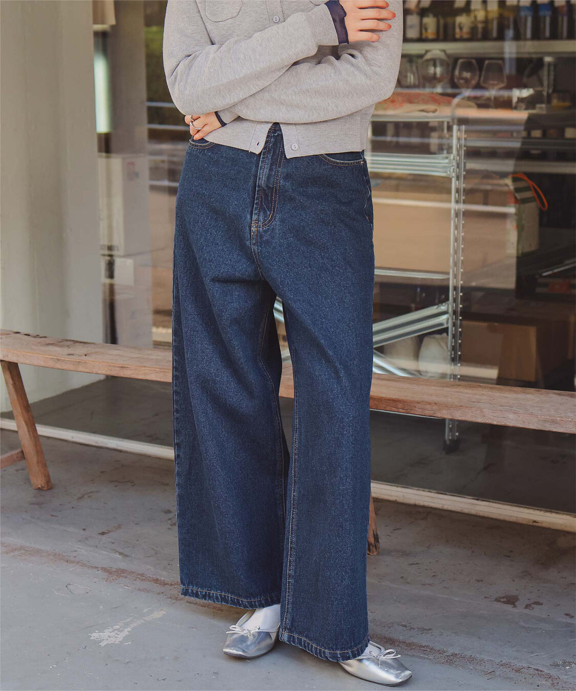 titivate「ワイドルーズデニムパンツ」|デニム|