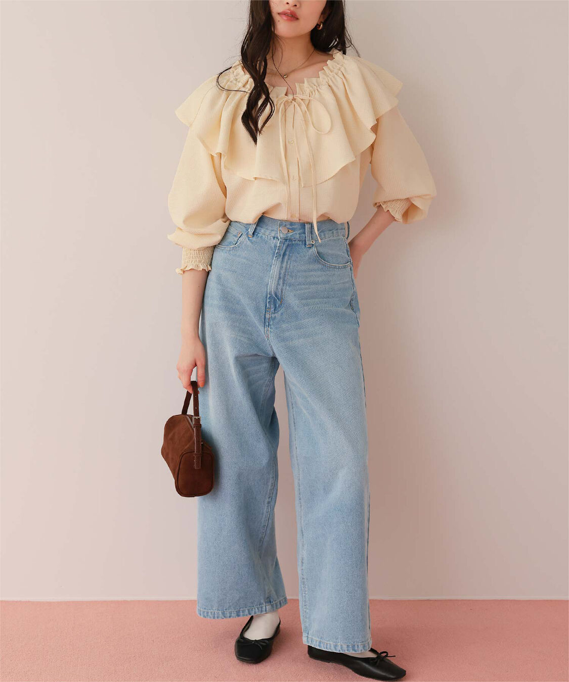 titivate「ワイドルーズデニムパンツ」|デニム|