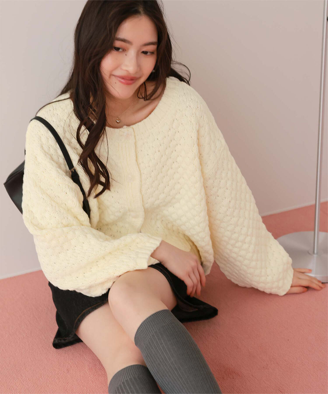 titivate「ポップコーンニットカーディガン」|カーディガン|アイボリー