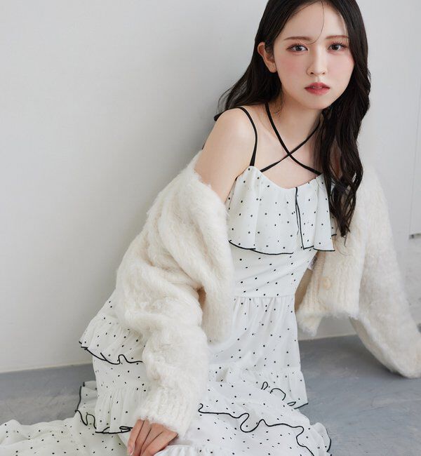  「メリーカールカーディガン」|ニット・セーター|オフホワイト